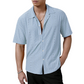 🔥Novo sucesso de vendas❤️‍🔥Camisa masculina de manga curta com recorte e botões