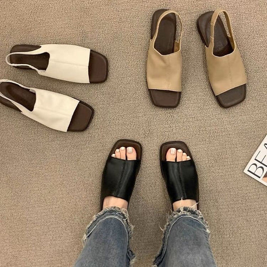 👡Promoção de verão✨Sandálias femininas com dedo aberto em estilo retrô