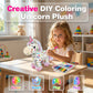 🦄 Unicórnio de pelúcia para colorir e lavar – brinquedo criativo reutilizável para crianças