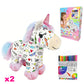 🦄 Unicórnio de pelúcia para colorir e lavar – brinquedo criativo reutilizável para crianças