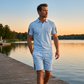 👕 Conjunto Masculino Casual com Gola Clássica – Conforto, Estilo e Respirabilidade para o Dia a Dia