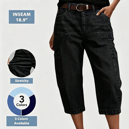 👖✨ Calça Jeans Feminina Cropped de Perna Barrel – Conforto, Estilo e Caimento Perfeito