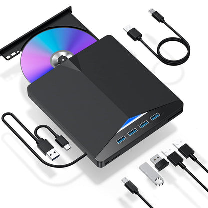 📢📢50% DE DESCONTO!! 💿✨ Drive DVD Externo, USB 3.0 e Tipo-C, Gravador de CD