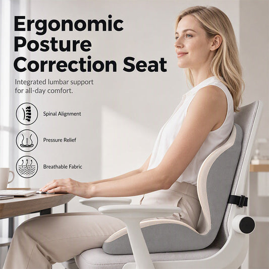 🪑 Almofada de assento ergonómica em espuma viscoelástica com suporte para as costas – Mantenha-se confortável durante todo o dia, perfeita para escritório, carro e casa ✨
