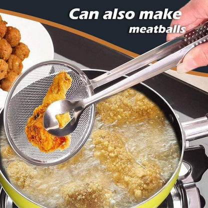 🍳 OFERTA POR TEMPO LIMITADO: LEVE 1, GANHE 1 GRÁTIS 🍃 Pegador de cozinha 2 em 1 de aço inoxidável — malha fina e escorredor de óleo