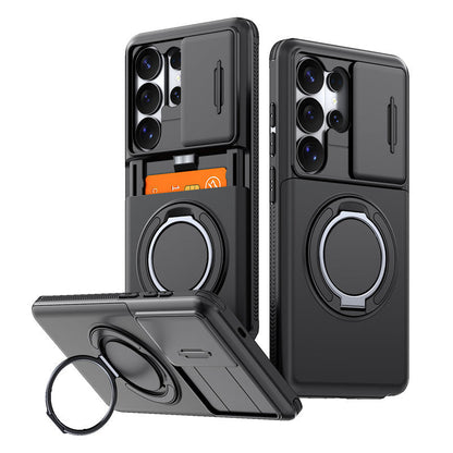 ⏰ 50% OFF! 📱 Capa 2 em 1 para Samsung – slot oculto para cartões, suporte e proteção antichoque! 💳🛡️
