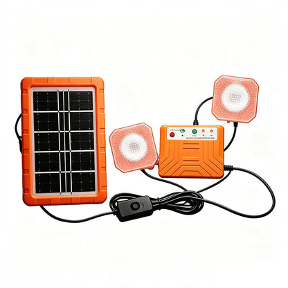 ☀️ Sistema de energia solar portátil com 2 luzes LED – energia e iluminação onde você precisar! 🔋✨