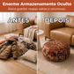 🛋️ 50% DE DESCONTO! 📦 🪑 Pufe de couro sintético – 2 em 1: assento e porta-objetos
