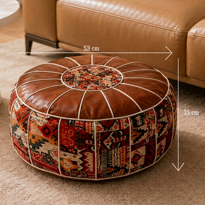 🛋️ 50% DE DESCONTO! 📦 🪑 Pufe de couro sintético – 2 em 1: assento e porta-objetos
