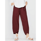 👖 Calça Vintage de Linho e Algodão com Cintura Elástica Assimétrica – Design Único, Conforto e Estilo Funcional para o Dia a Dia! 🌸✨